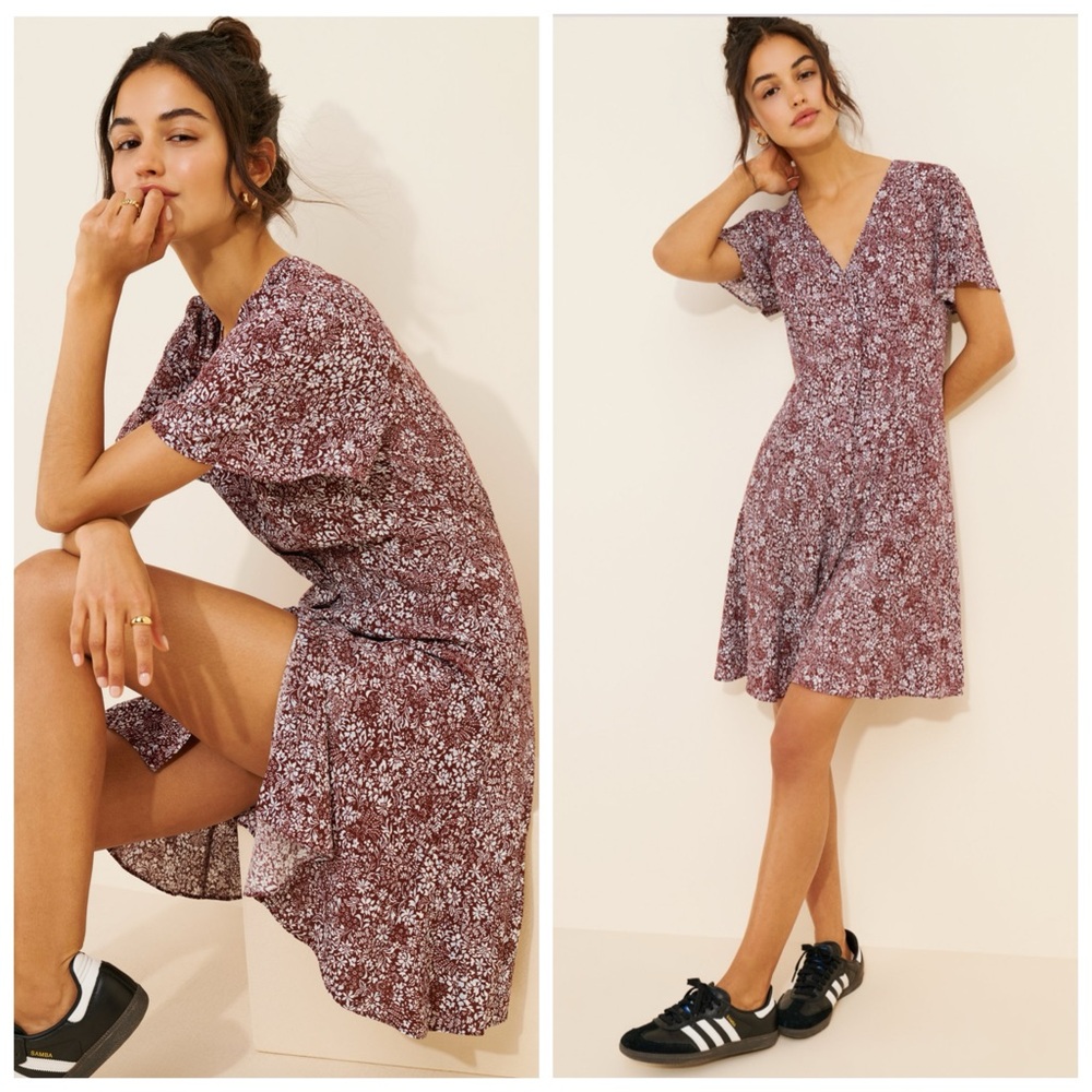 Madewell Floral Button-Front Mini Dress Size 12 | Current Collection $148 Retail
